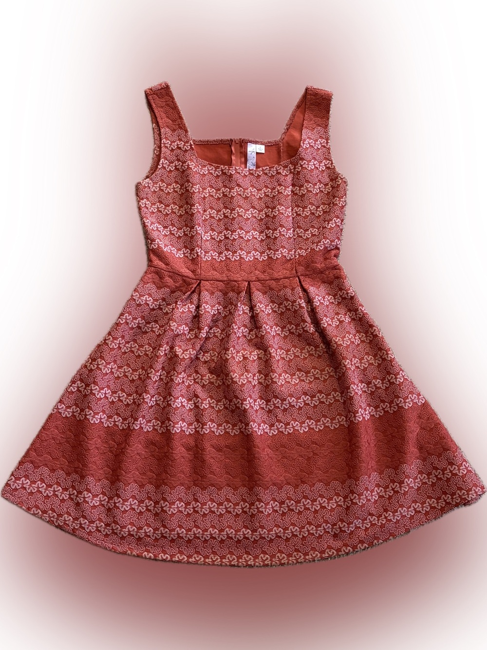 Girls' Dusty Rose Lace-Pattern Fit & Flare Dress